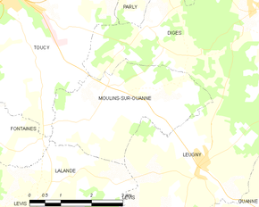 Poziția localității Moulins-sur-Ouanne