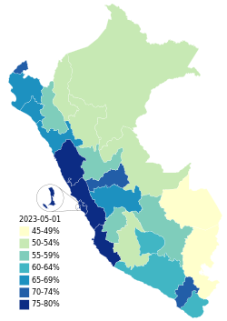 Map of COVID-19 vaccination doses administered in Peru by region.svg