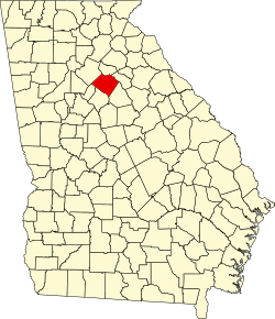 Kart over Walton County i Georgia