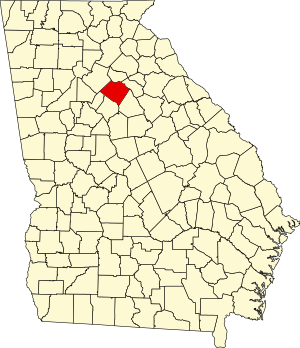 Karte von Georgia mit Hervorhebung von Walton County