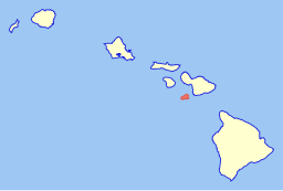 Øens beliggenhed inden for øgruppen Hawaii