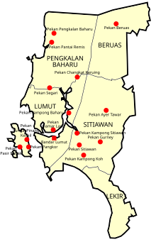 Mukim Sitiawan in Manjung District Map of Manjung District, Perak.svg