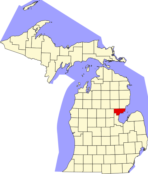 Fájl:Map of Michigan highlighting Arenac County.svg