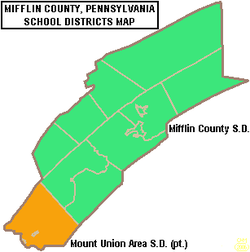 Map of Mifflin County Pennsylvania Public School Districts Map of Mifflin County Pennsylvania School Districts.png