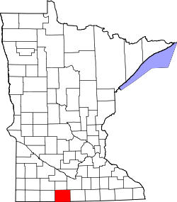map of Minnesota highlighting Martin County