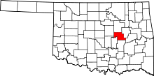 Harta e Okfuskee County në Oklahoma