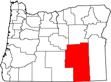 Harta e Harney County në Oregon