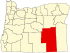 Oregonin kartta, jossa on korostettuna Harney County.svg