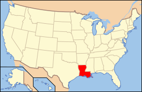 Map of the USA highlighting Louisiana