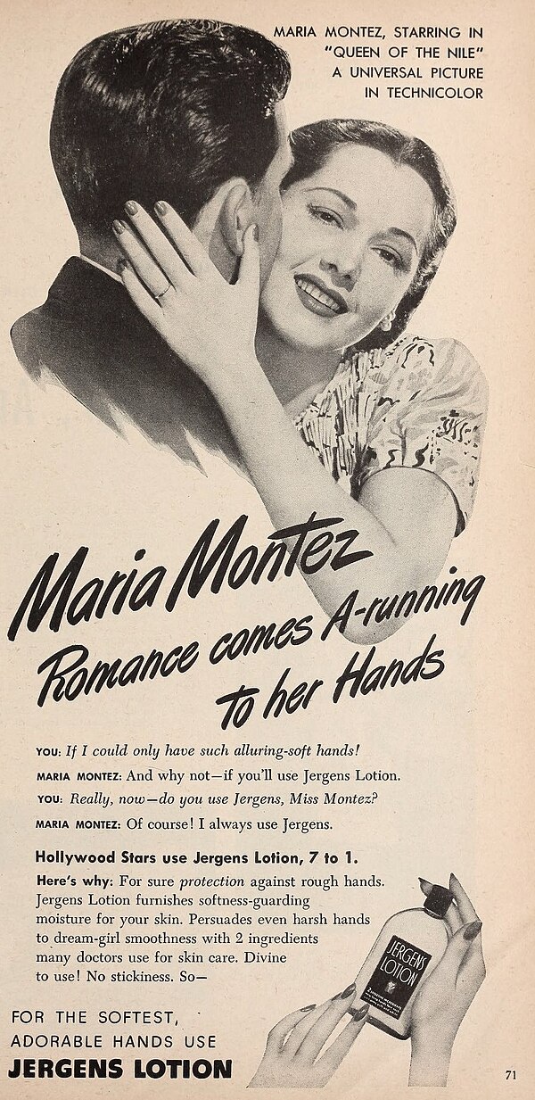 Maria Montez in Magazine ad.