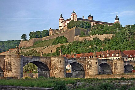 Marienberg castle and historical bridge