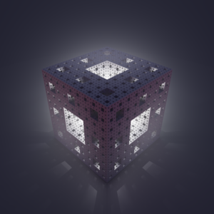 A Menger sponge with a light source in its center