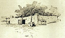 The fort was believed to have looked like the Mexican Ranch by Colonel Henry Inman, published in The Old Santa Fe Trail, 1897 Mexican ranch by Colonel Henry Inman 1897.jpg