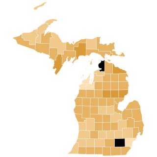 Michigan Democratic presidential primary election results by county margins, 2008.svg