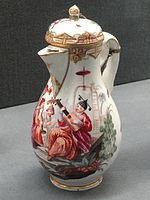 Milk jug with chinoiserie scenes, c. 1772, Frankenthal, hard-paste porcelain