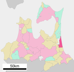 Misavaning Aomori prefekturasida joylashgan joyi