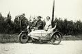Motorcycle with sidecar, man, women, number plate Fortepan 85381.jpg