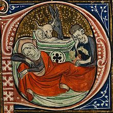 The Nativity, from a 14th-century Missal; a liturgical book containing texts and music necessary for the celebration of Mass throughout the year Nativity from Sherbrooke Missal cropped.jpg