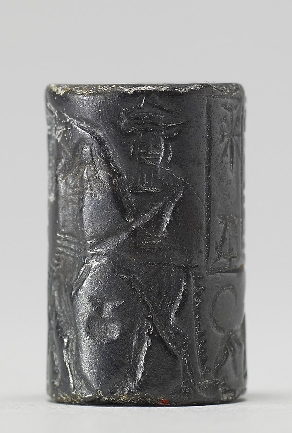 Cylinder seal with Enkidu vanquishing the Bull of Heaven - Walters 42786 - Side G