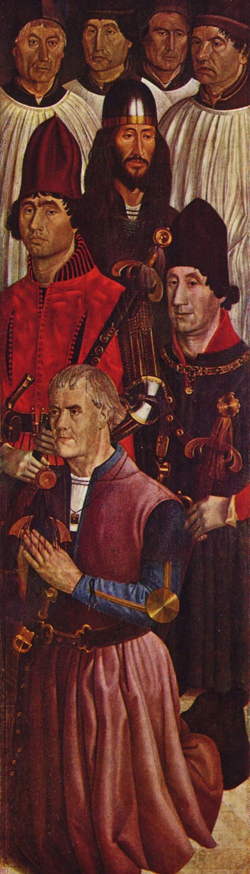 Panel of the famous polyptych of St. Vicent by painter Nuno Gonçalves, believed to represent the four younger sons of John I: Ferdinand the Holy (on t