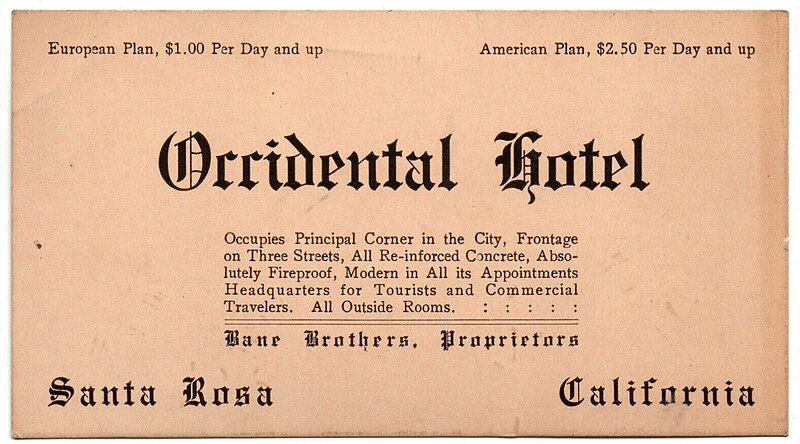 File:Occidental Hotel, Santa Rosa, California trade card back.jpg