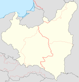 Mapa konturowa okupowanej Polski (1939–1941), na dole po prawej znajduje się punkt z opisem „miejsce bitwy”