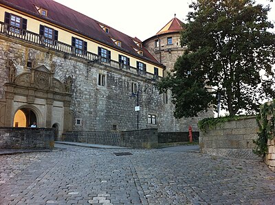 Old Castle of Tübingen Germany, back entrance and tower.jpg