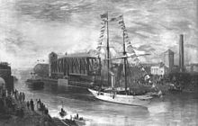 Die Yacht Norseman bei der Eröffnung des Kanals 1894