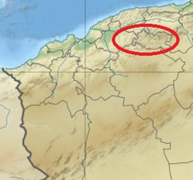 Carte de localisation de l'Ouarsenis dans le Nord-Ouest de l'Algérie.