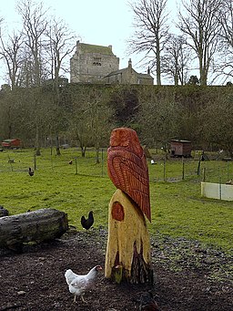 Owl carving below Elsdon Tower - geograph.org.uk - 2727050