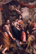 Federico Barocci Devica in otrok s svetniki, 283 x 190 cm.
