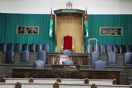 Old hall of the Parliament of Jordan from 1949 till 1974 located now in the Museum of Parliamentary Life.