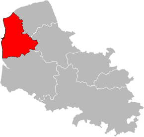 Arrondissement Boulogne-sur-Mer na mapě departementu Pas-de-Calais