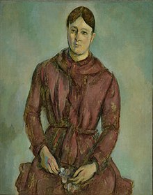 Paul Cézanne, Madame Cézanne in abito rosso (1890-1894); pittura a olio, 93,3×74 cm, Museu de Arte de São Paulo, Brasile