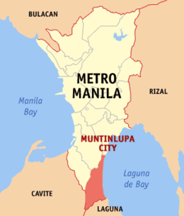 Localização de Muntinlupa na Metro Manila