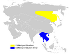 Aire de répartition du Pouillot à pattes sombres