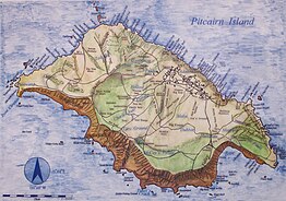Kaart van Pitcairn