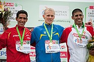 Youssef El Kalai (rechts bei der Siegerehrung der Crosslauf-Europameisterschaften 2010) – Rennen nicht beendet