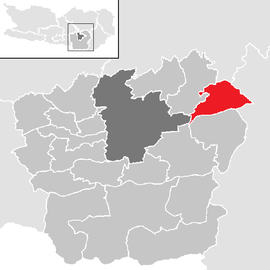 Poloha obce Poggersdorf v okrese Klagenfurt-vidiek (klikacia mapa)