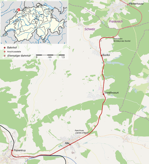 Section of the Porrentruy – Bonfol railway line