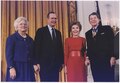 The Reagans and Bushes during the Presidential Medal of Freedom presentation