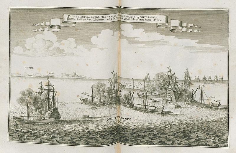 File:Pugna Nautica inter Melitenses, et Turcos, in Mari Mediteraneo (1707, original).jpg