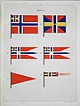 RARE Litho PAVILLON DRAPEAU MARINE NORVEGE NORWAY NORGE BATEAU NAVY BOAT 1860 b.jpg