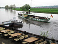 Dampfschiff-Anleger in Radebeul, die Krippen nach dem Ablegen