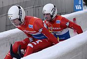 Deutsch: Vorletztes Saisonrennen im Rennrodel-Weltcup der Saison 2014/15 vom 19. bis 22. Februar 2015 in Altenberg/Erzgebirge. Tag 2: Freitagstraining. English: Luge world cup race season 2014/15 in Altenberg/Germany, 19th to 22nd Februar 2015. Day 2: Friday trainings.