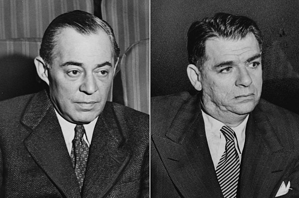 Rodgers (left) and Hammerstein (right) watching auditions at the St. James Theatre on Broadway in 1948