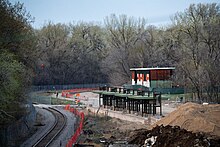 Construction of the future 21st St Station on the Green Line. SWLRT W. 21st St Station (52905739100).jpg