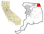 Sacramento County California Incorporated and Unincorporated areas Folsom Highlighted.svg