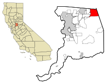 Comitatul Sacramento California Zonele încorporate și necorporate Folsom Highlighted.svg