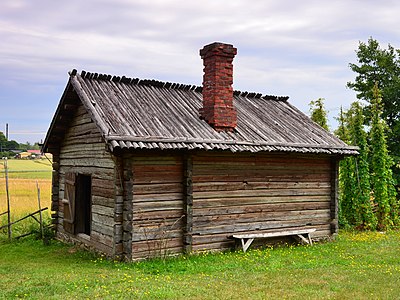 An old Sauna, Sagalund outdoor museum, Kimito, Finland.